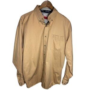 George Strait Wrangler Button Front Shirt Beige Size Large